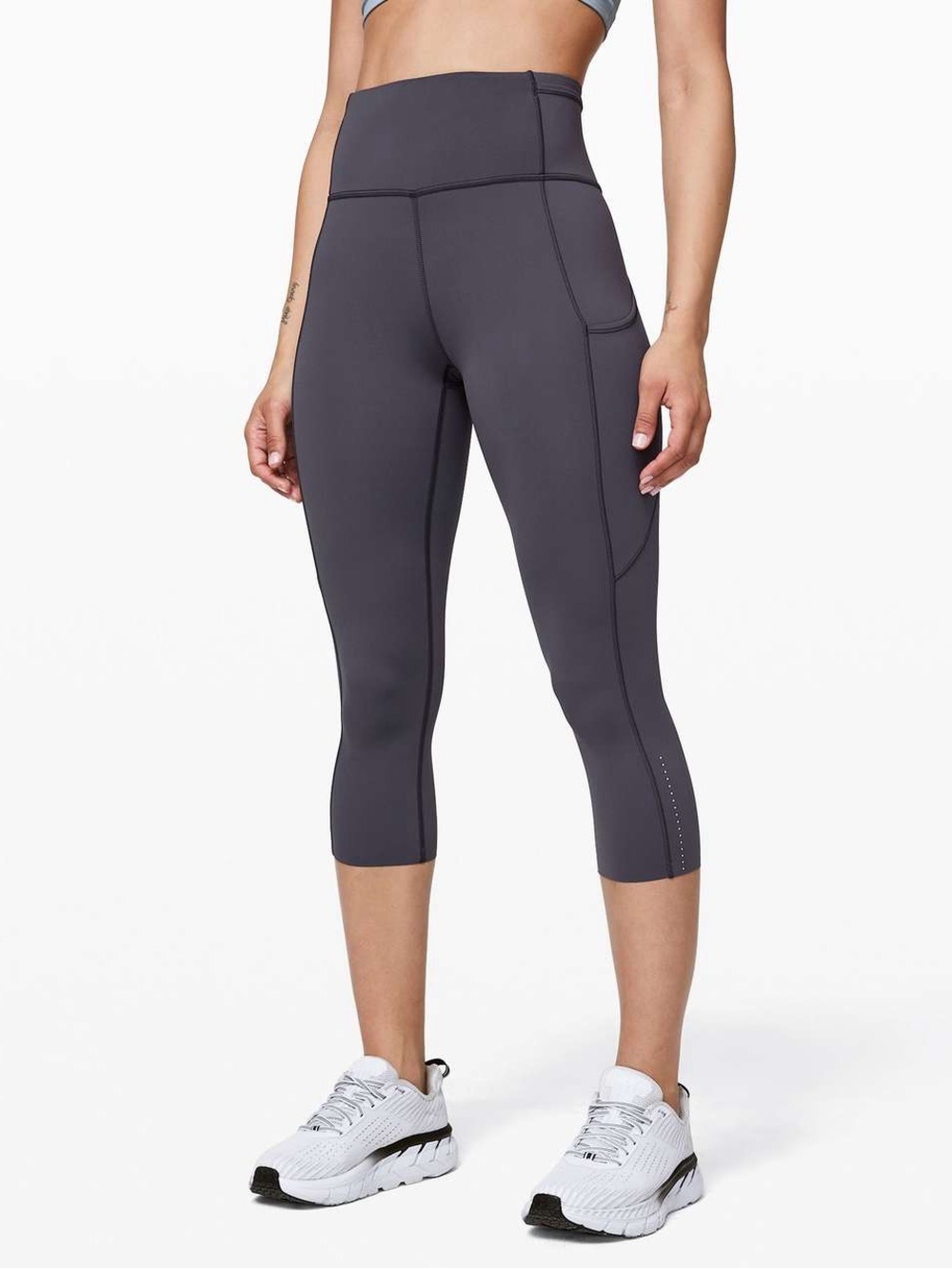 Lululemon fast and free High-Waist 19”cropped Navy leggings size 4